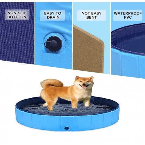 160 x 30 cm Portable Dog Kiddie Swimming Pool , PVC Foldable Non-Slip Bathtub for Small to Large Dogs Pets (Red) - Toytexx 160 x 30 cm Portable Dog Kiddie Swimming Pool , PVC Foldable Non-Slip Bathtub for Small to Large Dogs Pets (Red) - Toytexx